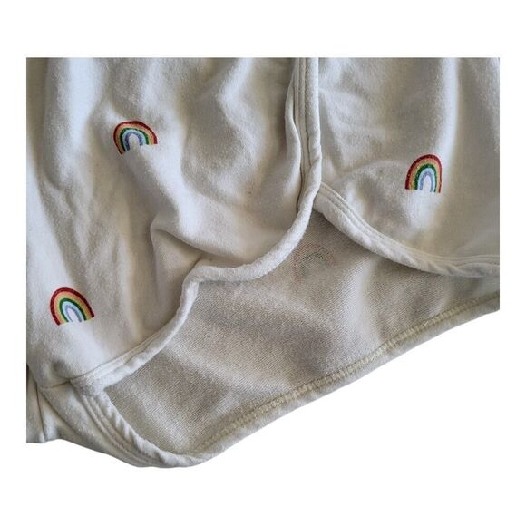 Spiritual Gangster Small Mini Shorts White with Rainbow Print Track Leisure - Picture 7 of 10